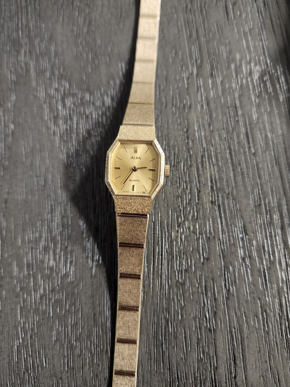 Alba Ladies Gold Watch with Hexagonal Case